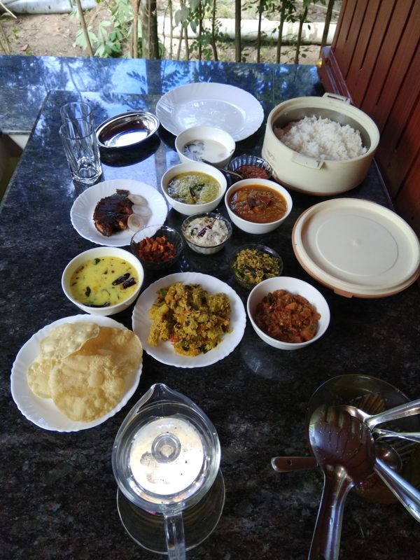 Home-cooked Kerala food
